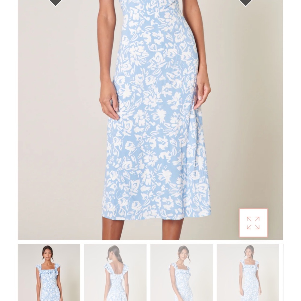 Sugarlips Blue and White Slit Midi Sundress
